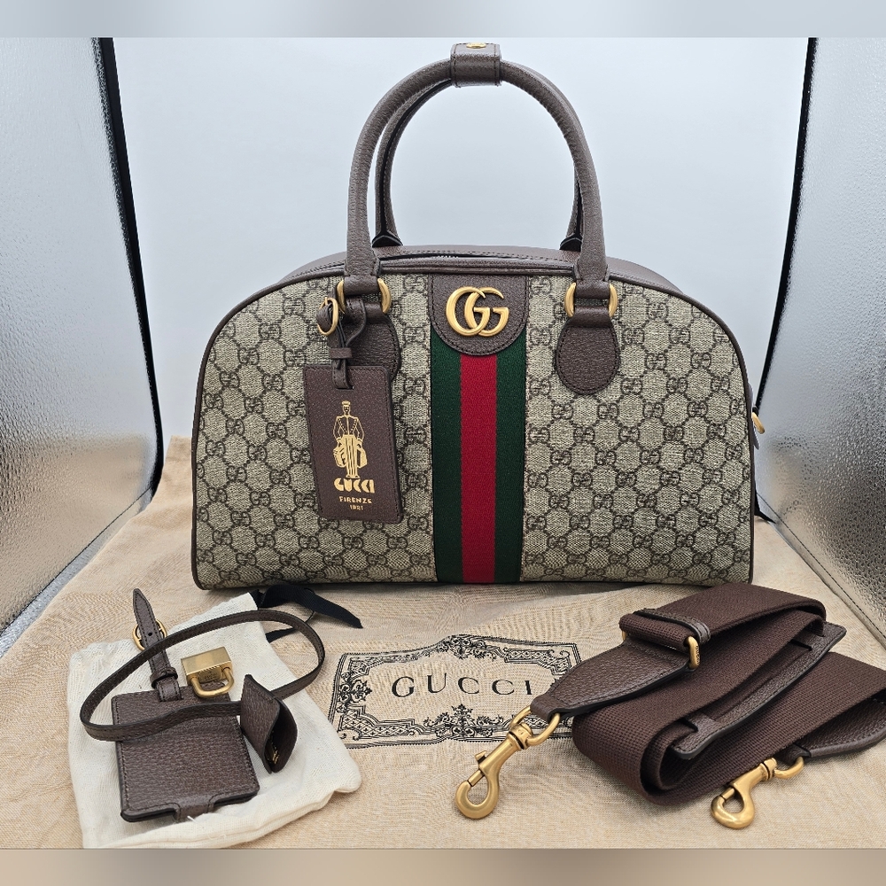 17A❤️NWT Gucci GG Ophidia Medium Bowling Bag